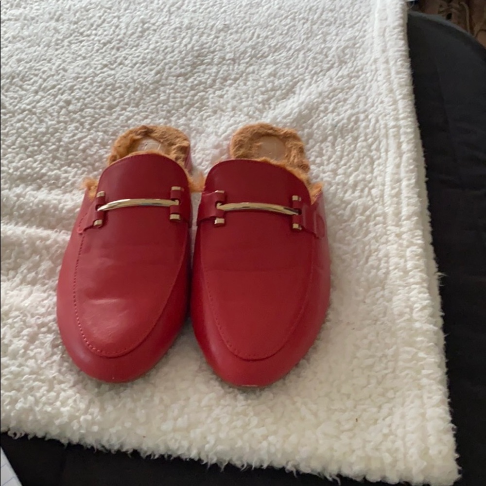 Red/ Yoki leather mules